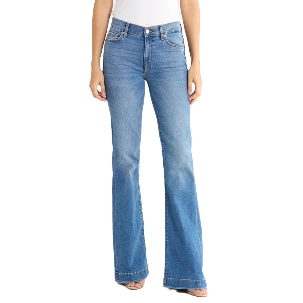 NWT 7 For All Mankind Tailorless Dojo Wide Leg Trouser Jeans Mid Rise 28